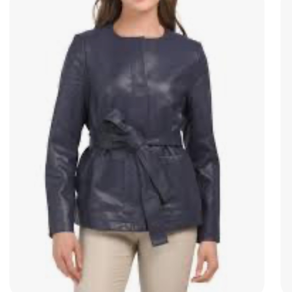 NWT Kobi Halperin Faux Leather Sari Jacket